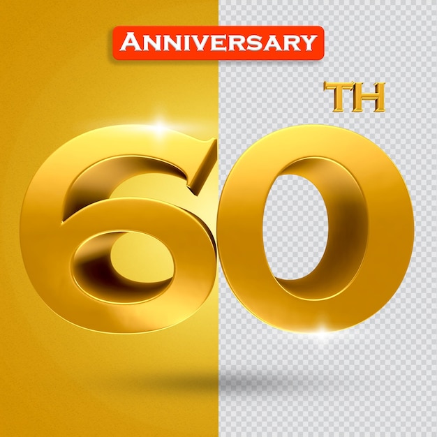 3d 60th anniversary with golden style