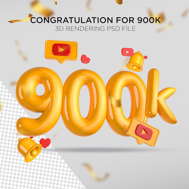 3d 900k congratulations text style effect Premium PSD