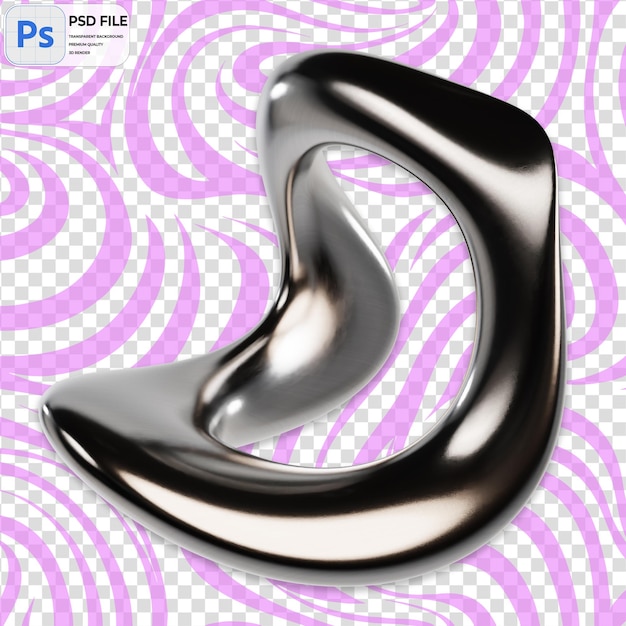 PSD 3d abstract metallic liquid icon isolated png illustration psd template