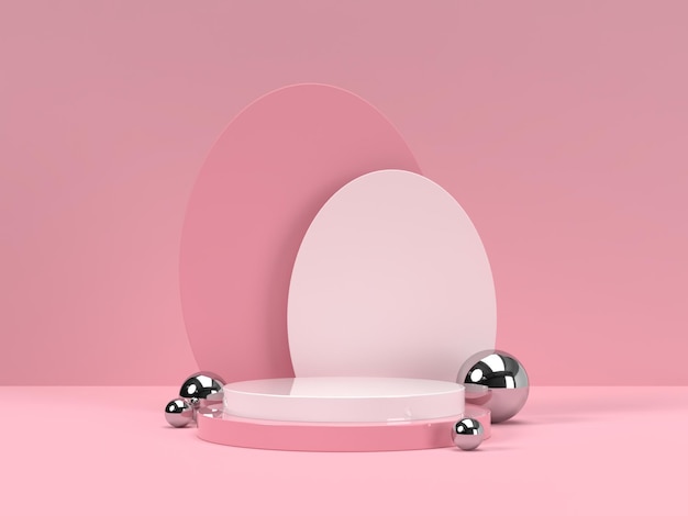 3D Abstract scene geometry shape podium  