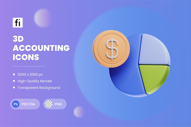 3D Accounting Finance Financial Pie Chart