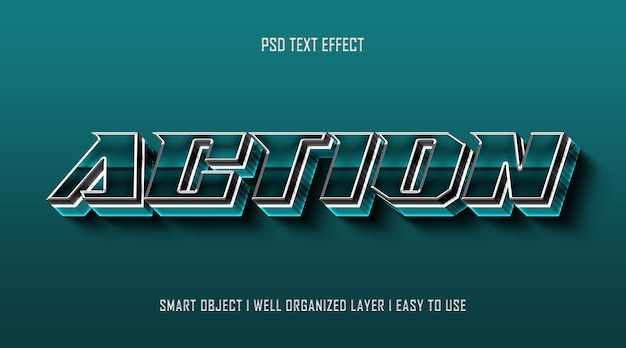 3d action editable text effect template