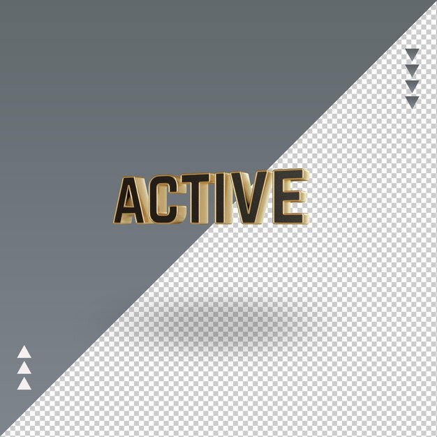 3d Active black gold icon rendering right view