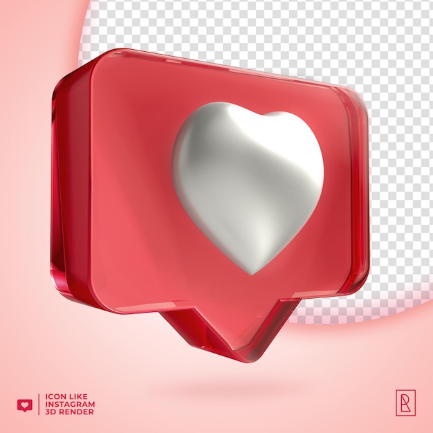 3d acylic like Instagram icon isolated