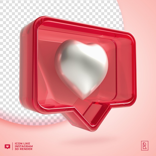 3d acylic like Instagram icon isolated