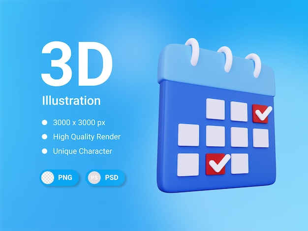 3d agenda icon