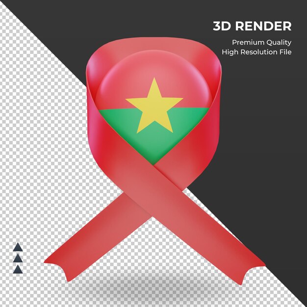 3d aids day Burkina Faso flag rendering front view