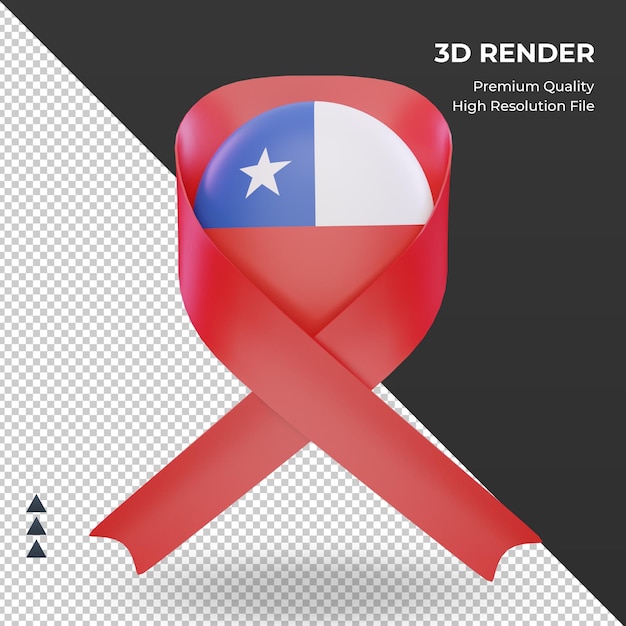 3d aids day Chile flag rendering front view