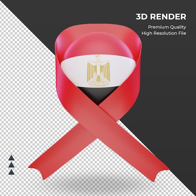 3d aids day Egypt flag rendering front view