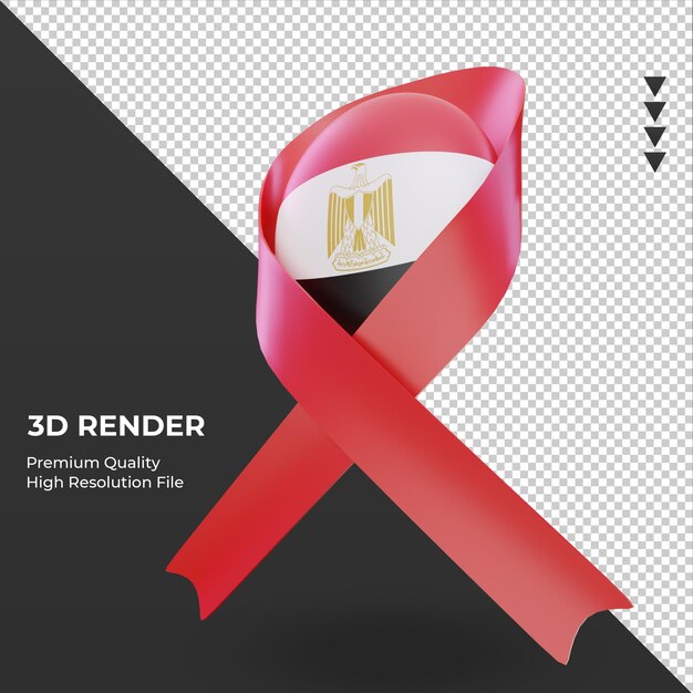 3d aids day Egypt flag rendering right view