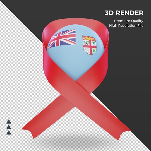 3d aids day Fiji flag rendering front view