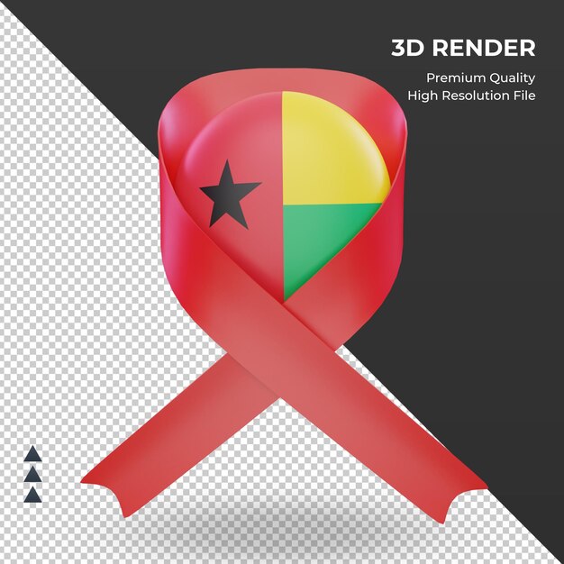 3d aids day Guinea flag rendering front view