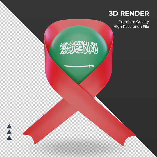 3d aids day Saudi Arabia flag rendering front view