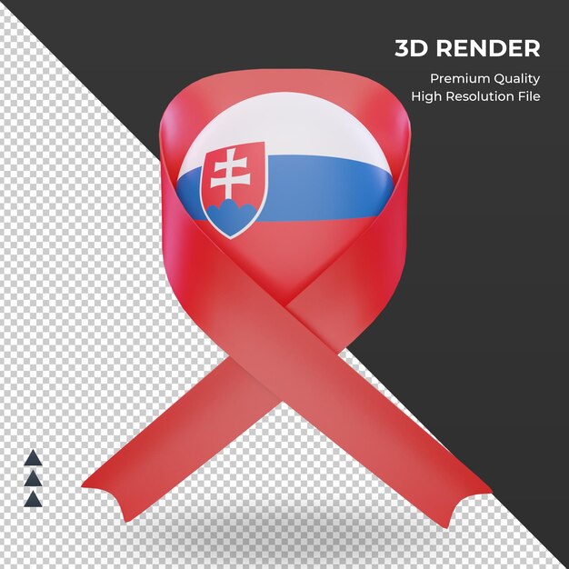 3d aids day Slovakia flag rendering front view