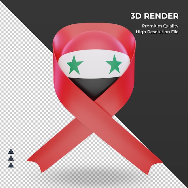 3d aids day Syria flag rendering front view