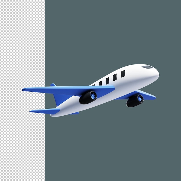 3d Airplane icon in flight Air transport travel