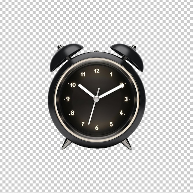 3d alarm clock isolated on transparent background