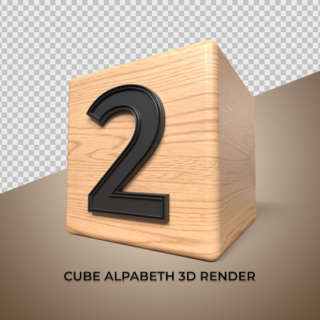 3D alphabet 2 cube wood wooden for business