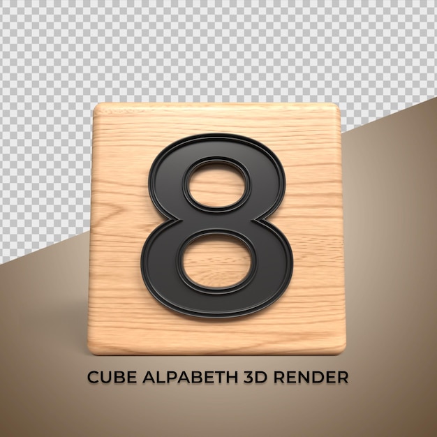 3D alphabet 8 cube wood wooden for business