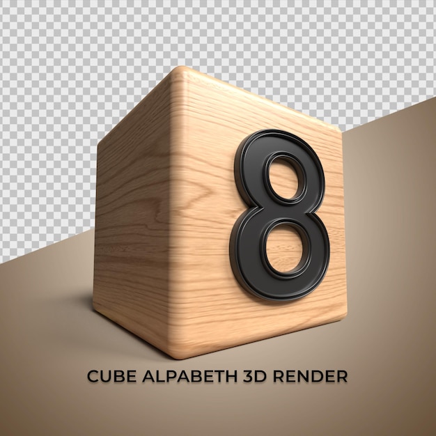 3D alphabet 8 cube wood wooden for business