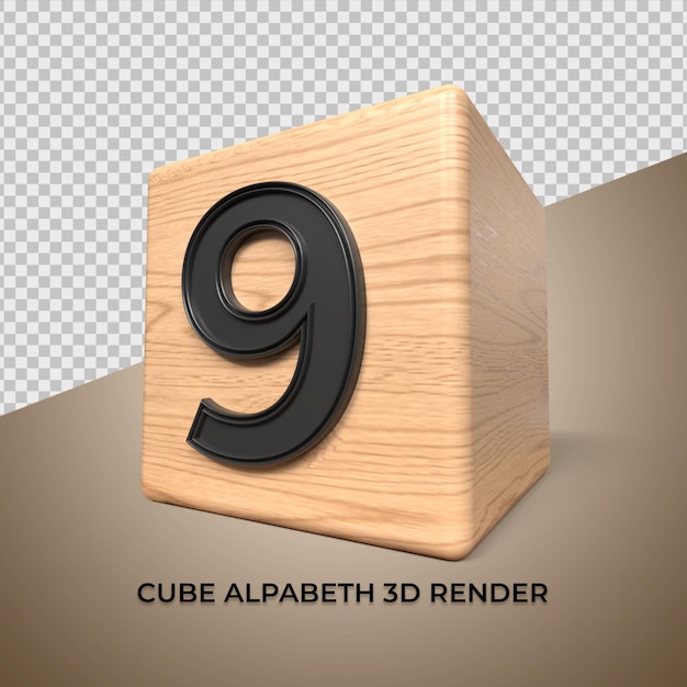 3D alphabet 9 cube wood wooden for business