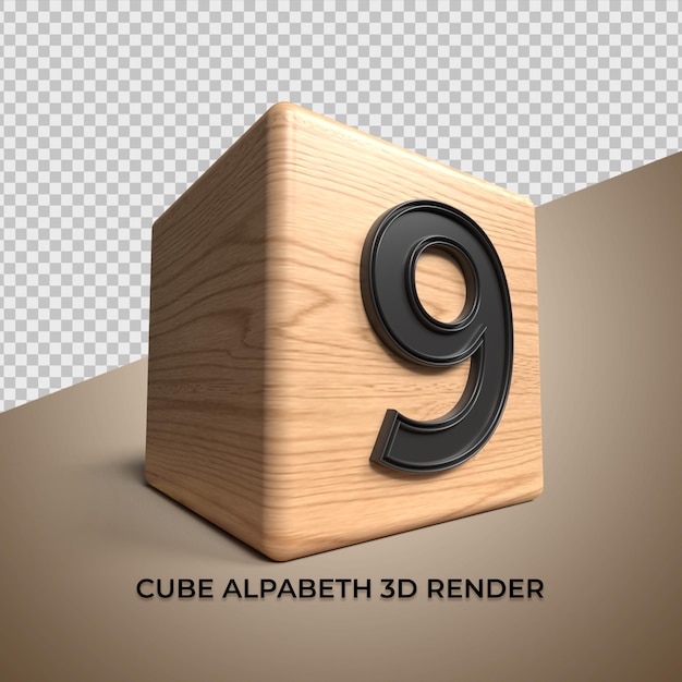 3D alphabet 9 cube wood wooden for business