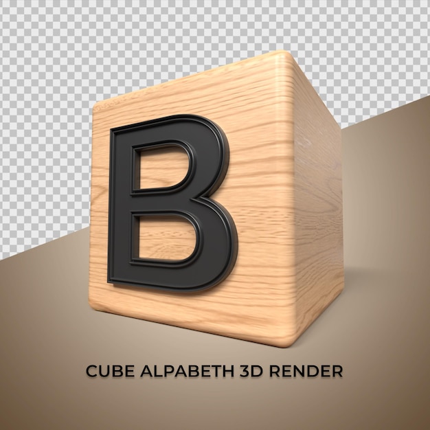 3D alphabet B cube wood wooden for business