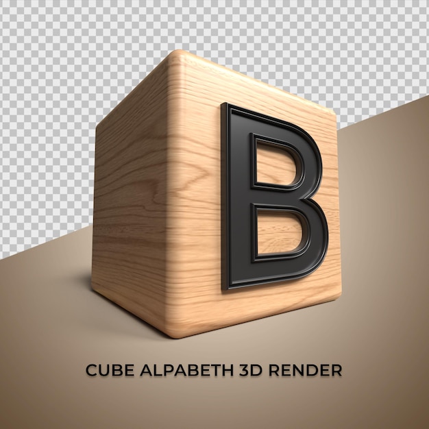 3D alphabet B cube wood wooden for business