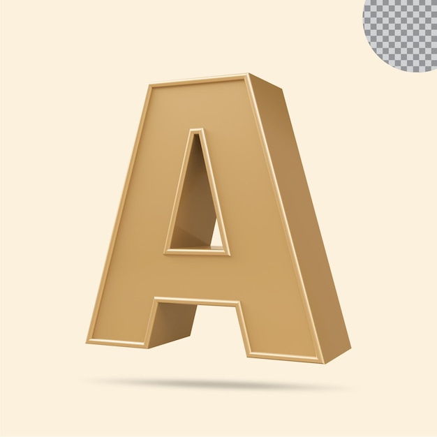 3d Alphabet golden luxury creative render