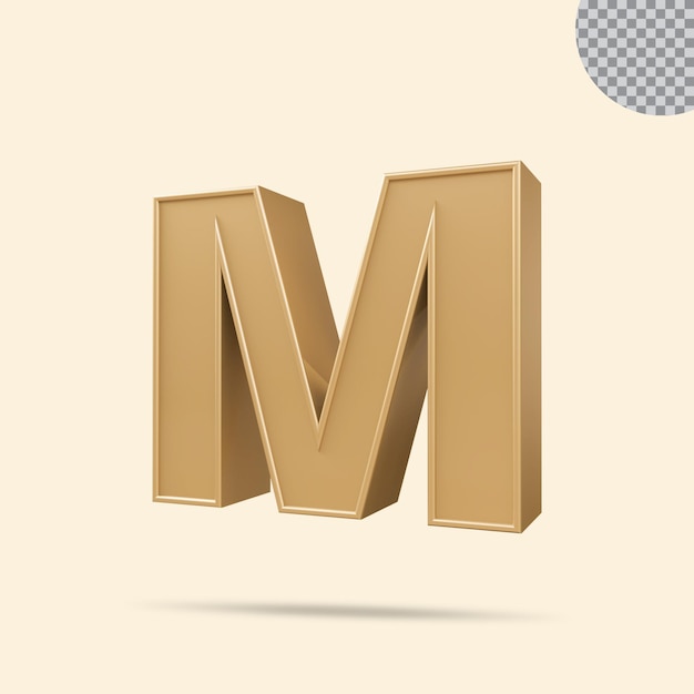 3d Alphabet golden luxury creative render