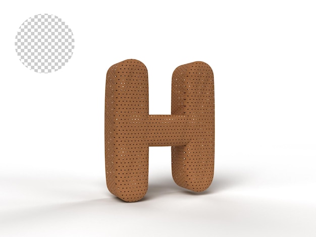 3d alphabet letters with brown texture