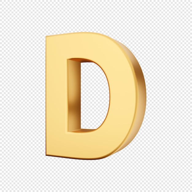 3d alphabet number symbols gold icon illustration