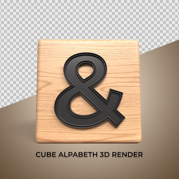 3D alphabet and symbol cube wood wooden for business