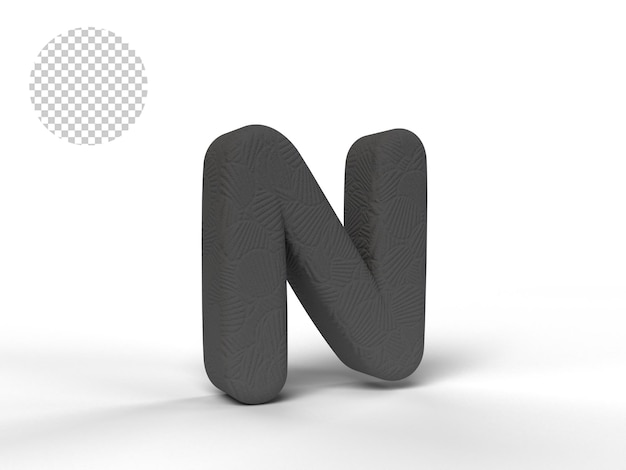 3D ALPHABET WITH BLACK TEXTURE - 3D RENDERING