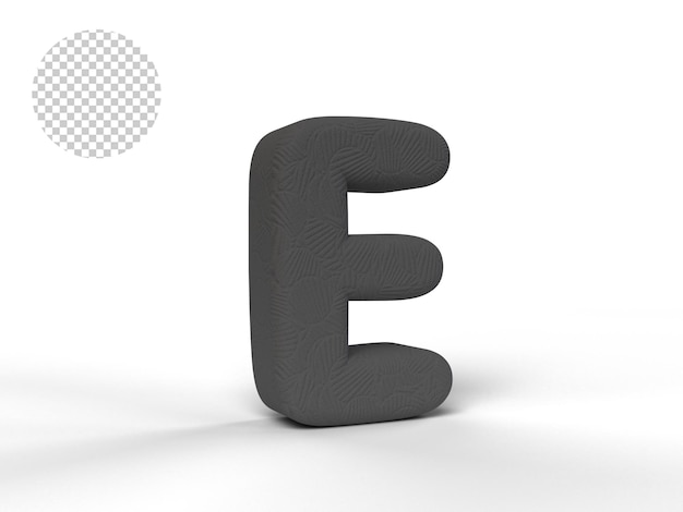 3D ALPHABET WITH BLACK TEXTURE - 3D RENDERING