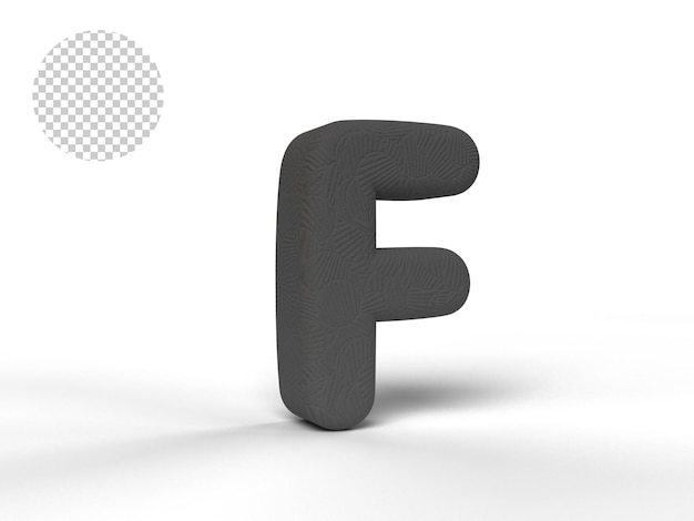 3D ALPHABET WITH BLACK TEXTURE - 3D RENDERING