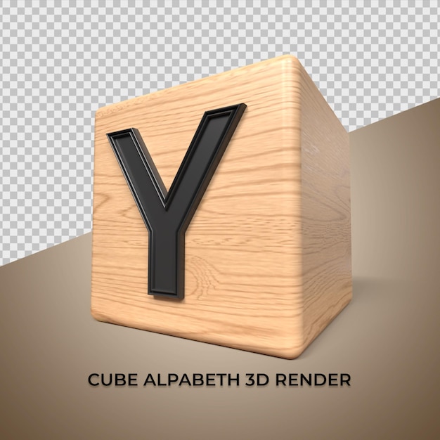 3D alphabet Y cube wood wooden for business