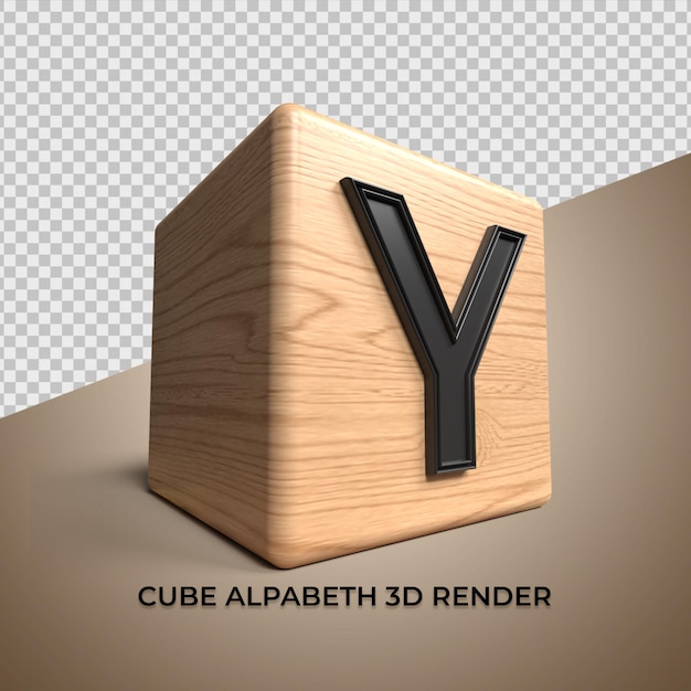 3D alphabet Y cube wood wooden for business