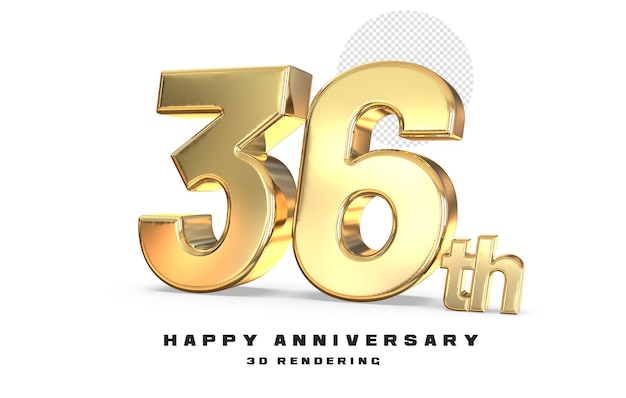 3d anniversary with golden style