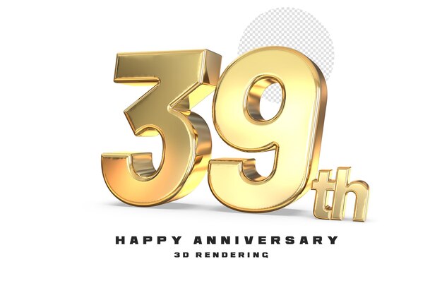 3d anniversary with golden style