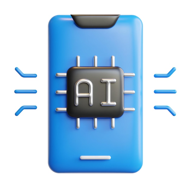 3d app artificial intelligence concept high quality render illustration icon