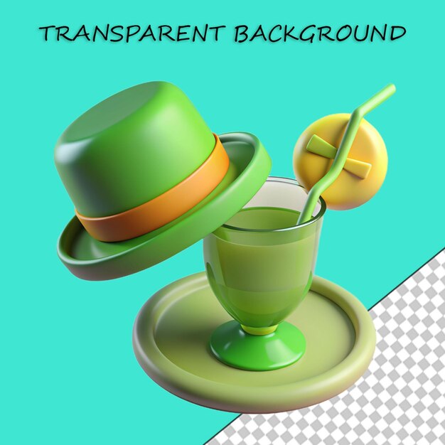 3D arrangement with hat and beverage