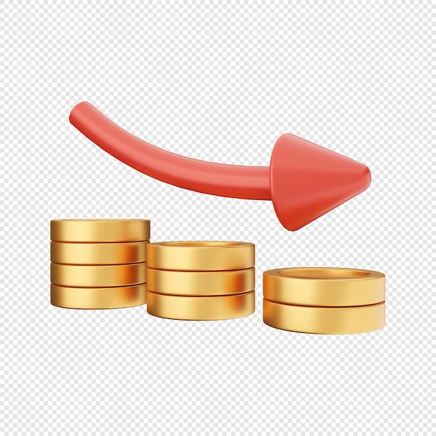 3d arrow increase and decrease icon illustration