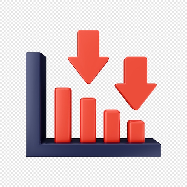 3d arrow increase and decrease icon illustration