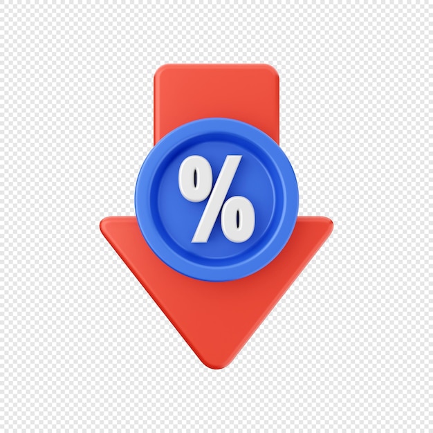 3d arrow increase and decrease icon illustration