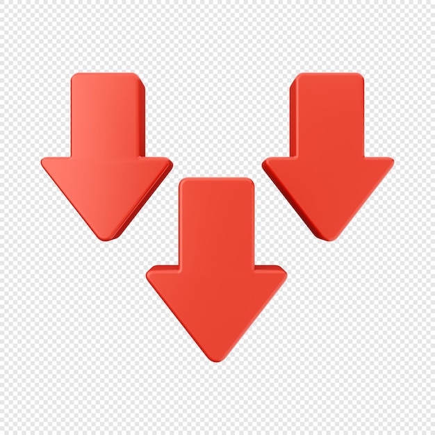 3d arrow increase and decrease icon illustration