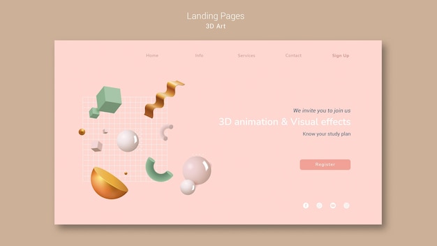 3d art landing page