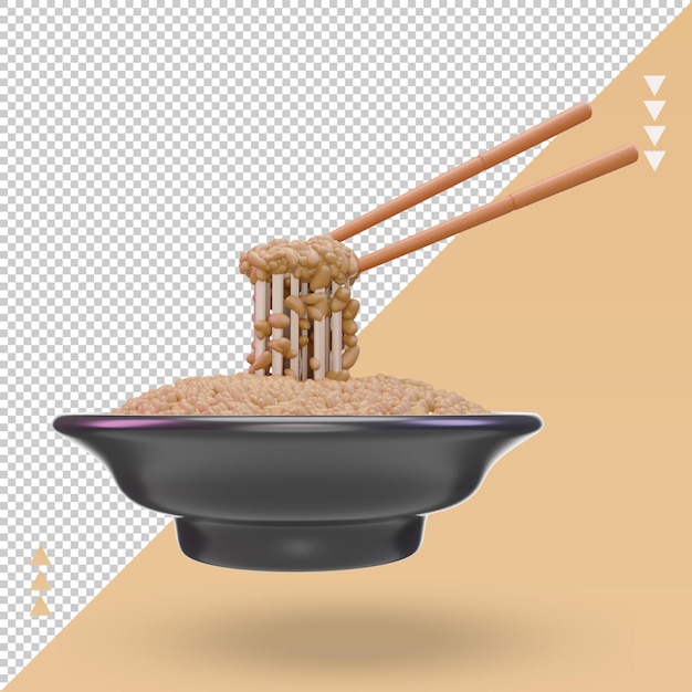 3d Asian food Natto rendering front view