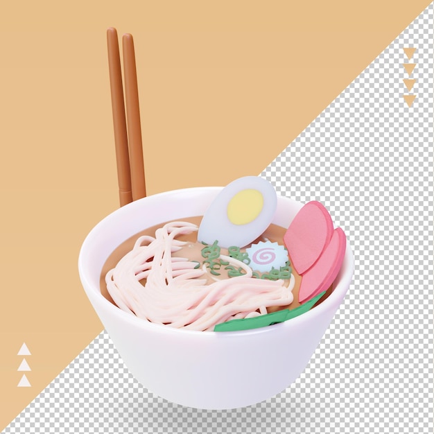 3d Asian food Ramen rendering right view