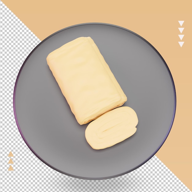 3d Asian food Tamagoyaki rendering top view